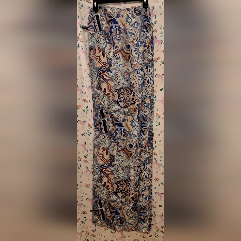 NWOT Vintage Brochier Soieries Paisley Silk  Neutral Boho Casual Prep Scarf Wrap - Picture 4 of 9